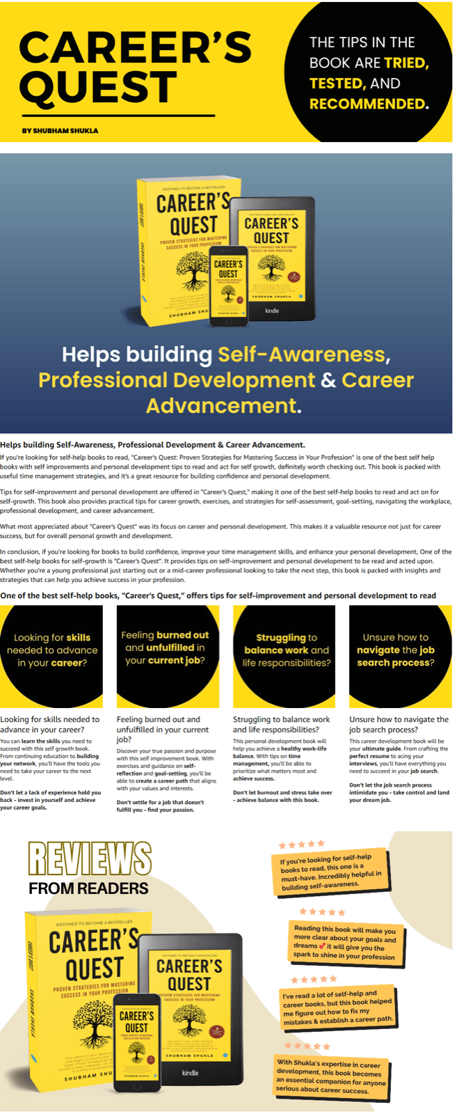 Amazon A+ listing sample: Careers Quest