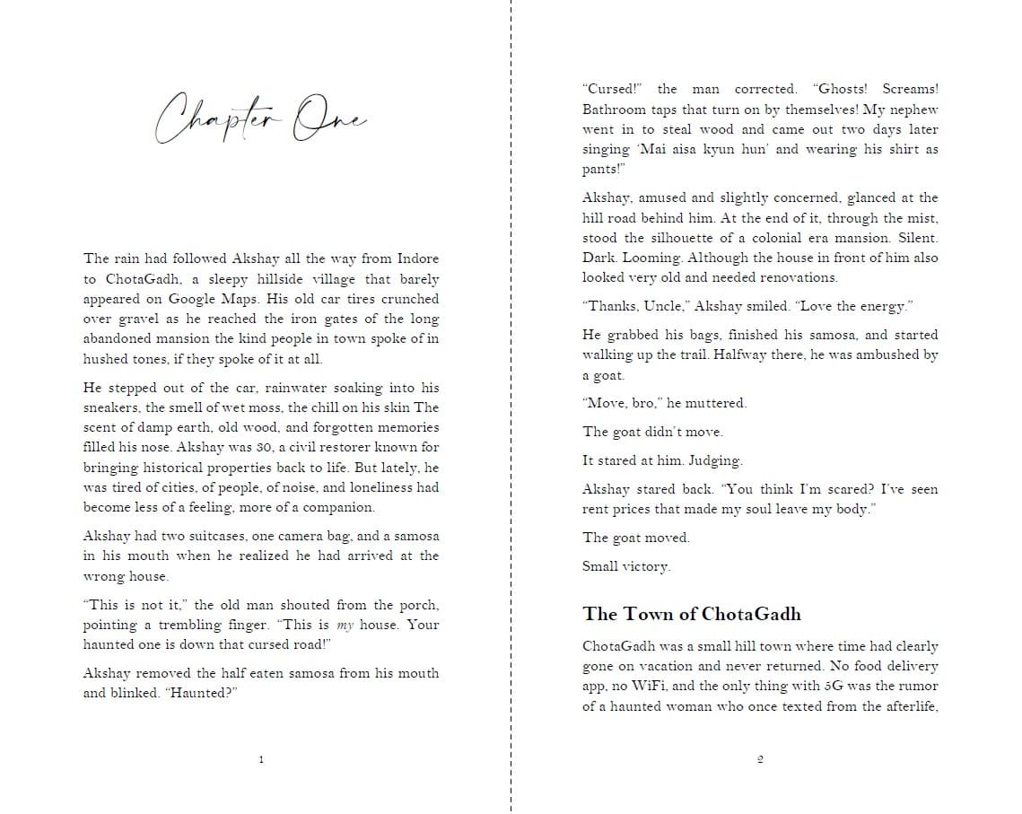 Standard book formatting sample