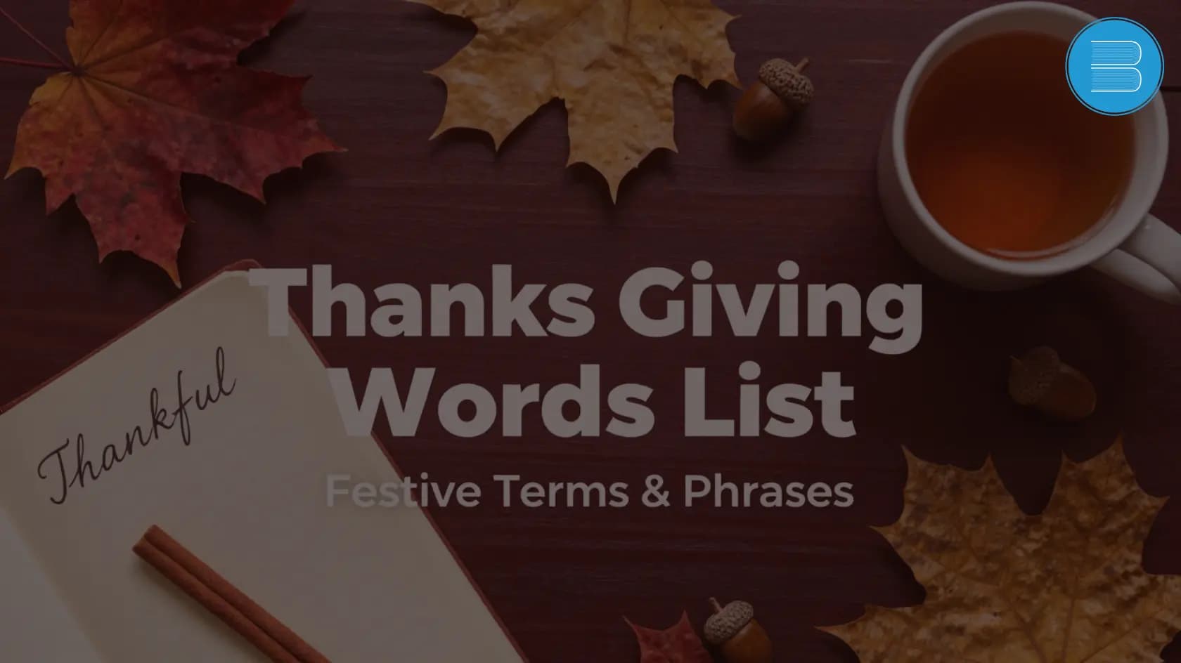 thanks giving words list with phrases
