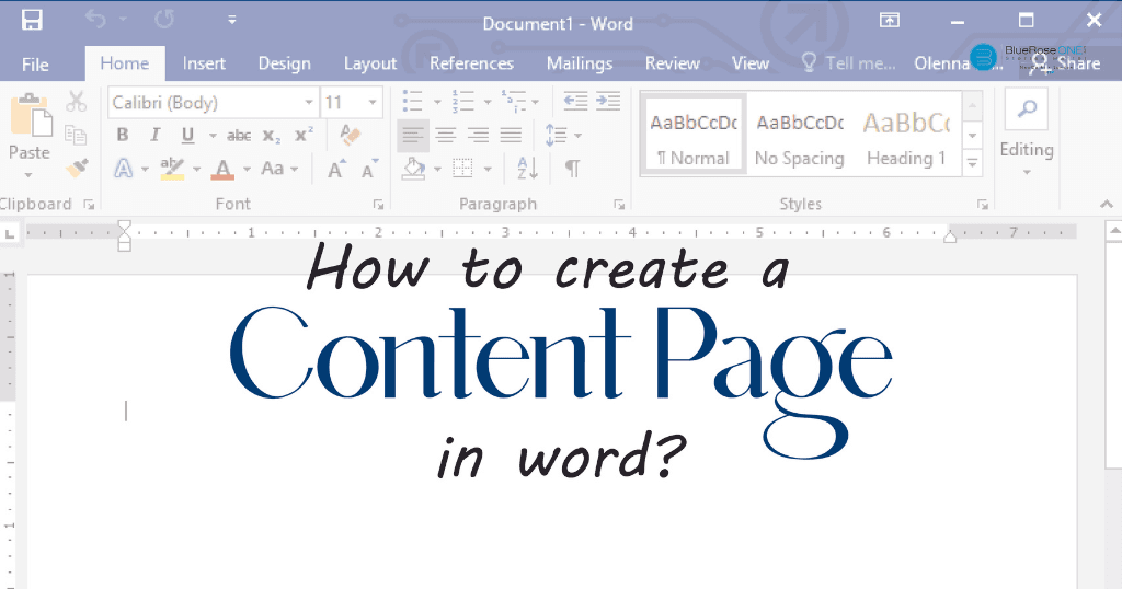 How to create a content page in word - A Complete guide on how to create table in content page