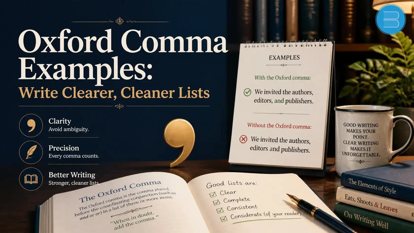 oxford comma examples - write clearer, clearer lists