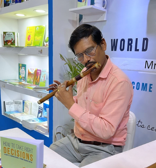 Author Ajay Bansod's flute session at World Book Fair 2024
