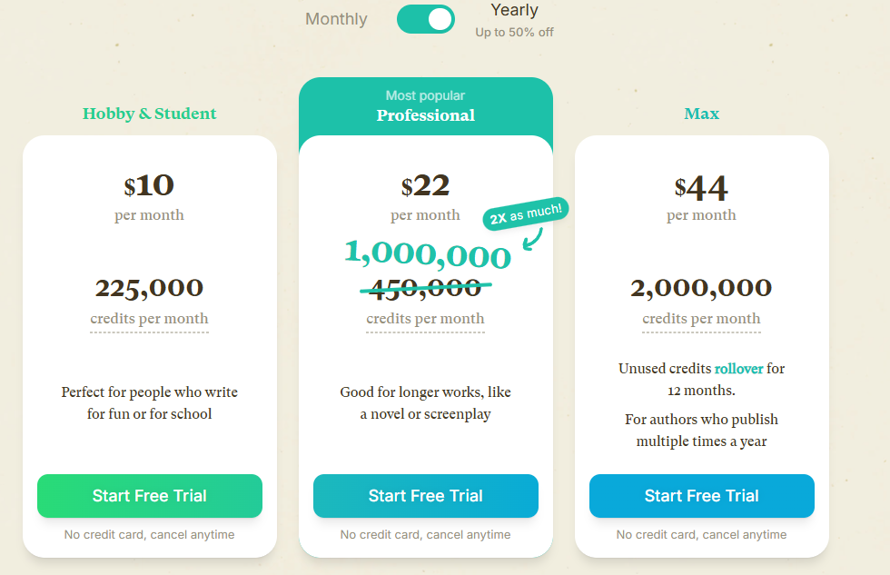 yearly-sudowrite-pricing